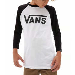 T-shirt Kid VANS Raglan Classic White Black