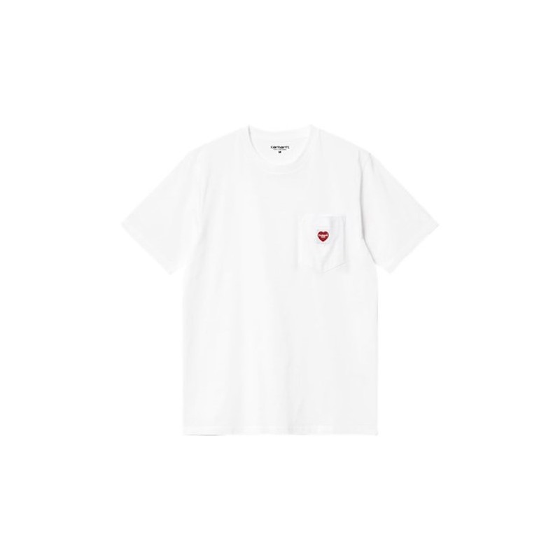 T-shirt CARHARTT WIP Pocket Heart White Red