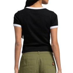 T-shirt Girl SANTA CRUZ Lucky Rose Ringer Black