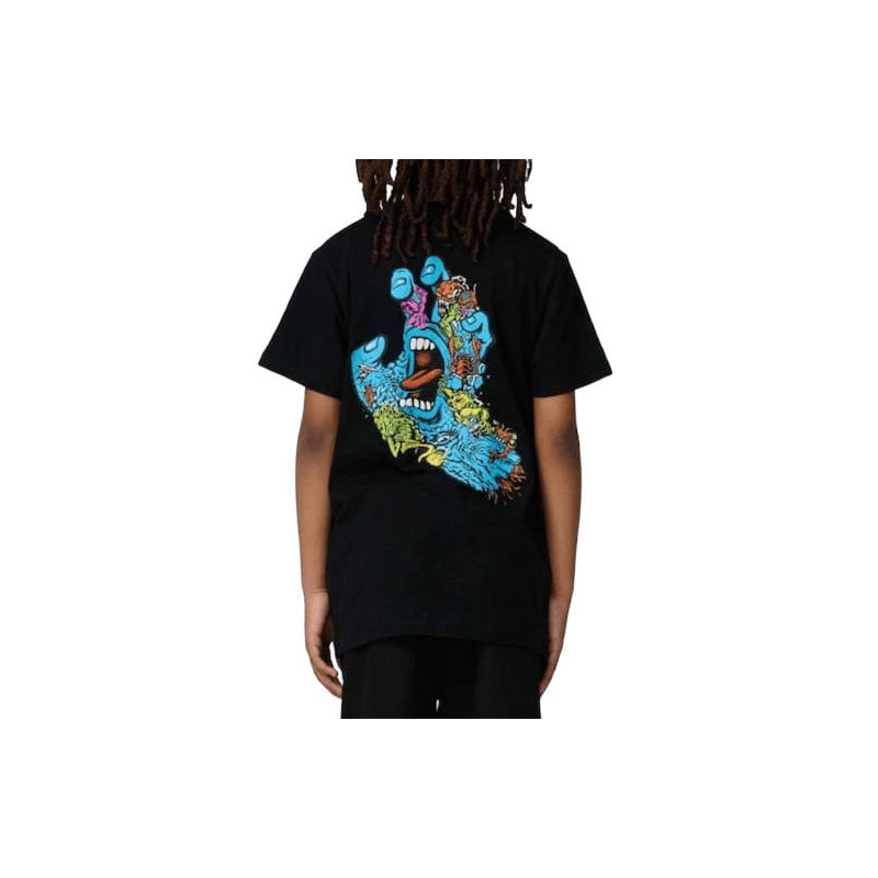 T-shirt Kid SANTA CRUZ Roskopp Screaming Hand Five Black