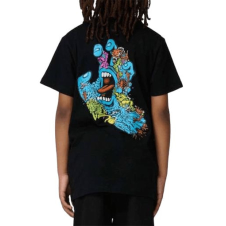 T-shirt Kid SANTA CRUZ Roskopp Screaming Hand Five Black