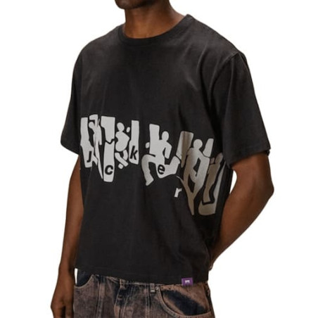 T-shirt JACKER Mirror Maze Dyed Black