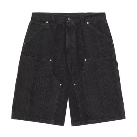 Short CARHARTT WIP Double Knee Snake Camo Black Heavy Stone