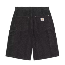 Short CARHARTT WIP Double Knee Snake Camo Black Heavy Stone