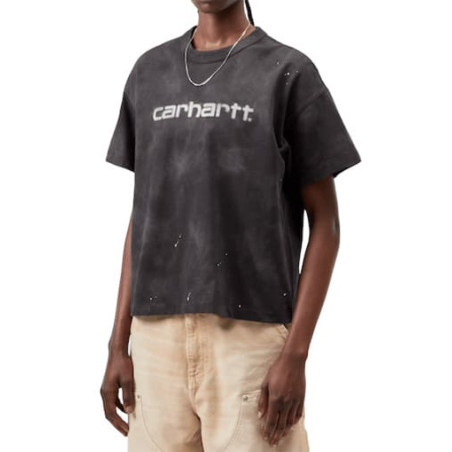 T-shirt Girl CARHARTT WIP Painter Black Destroy Wash