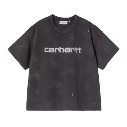 T-shirt Girl CARHARTT WIP Painter Black Destroy Wash