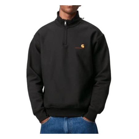 Pull CARHARTT WIP Half Zip American Script Black