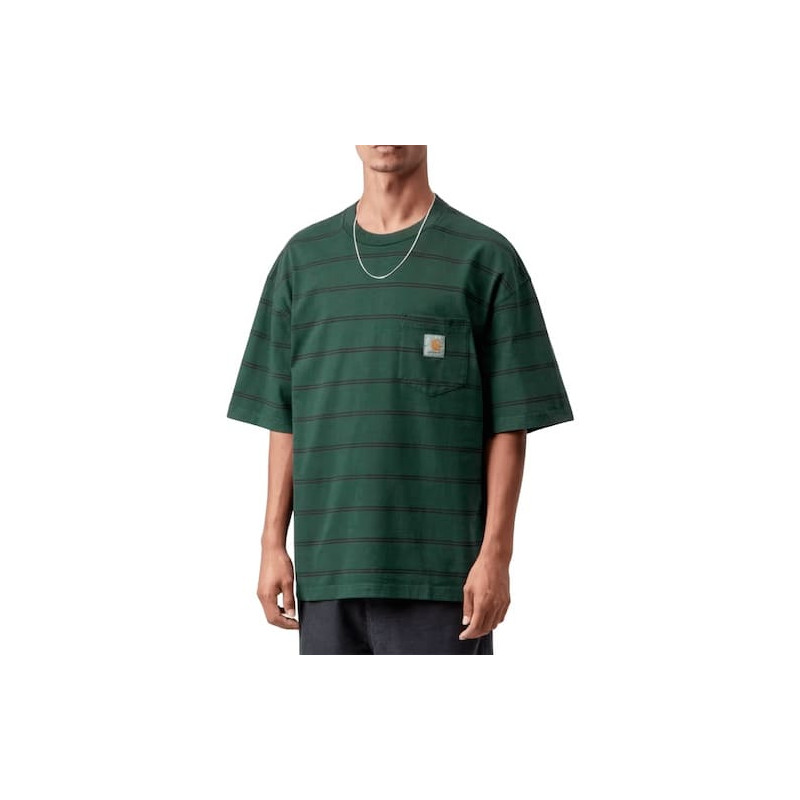 T-shirt CARHARTT WIP Cardona Pocket Stripe Dark Scarab